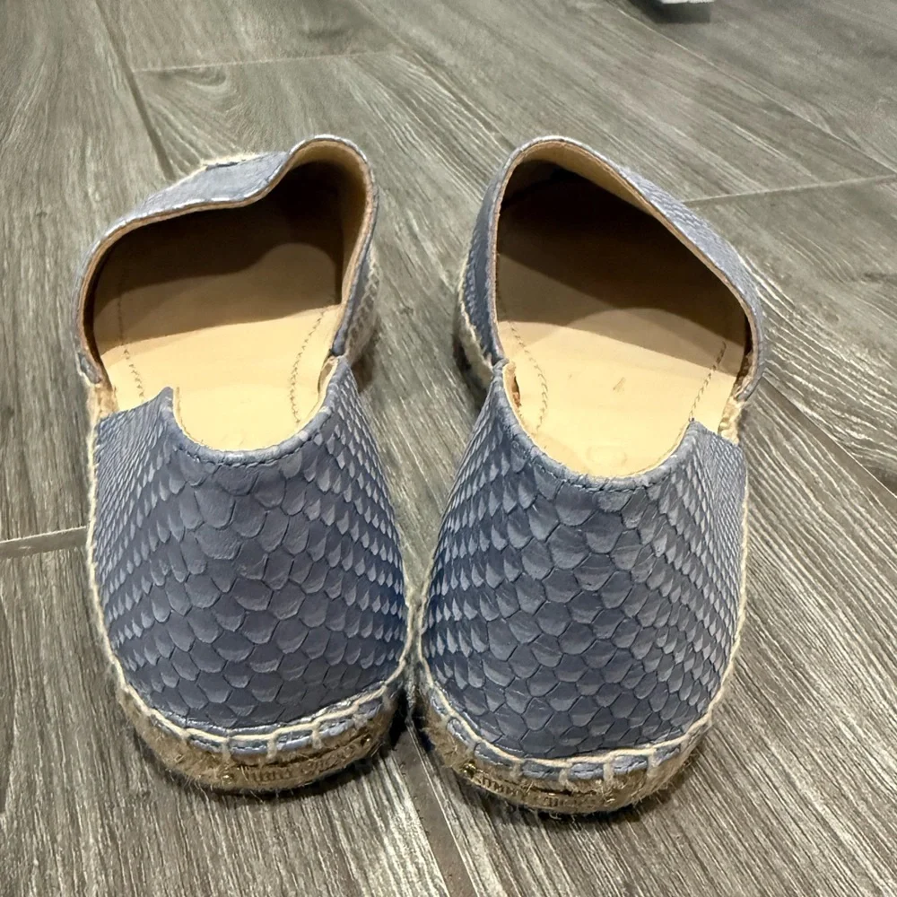 Jimmy Choo Dreya Blue Snakeprint Leather d'Orsay Espadrille - Size 39